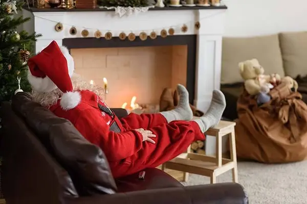 What's Father Christmas called when he takes a rest while delivering presents?