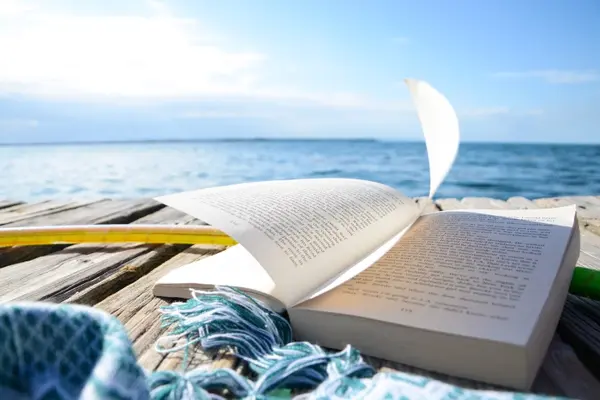 Where do books love to go on vacation?