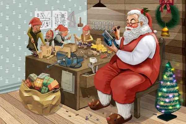 What's always playing in Santa's workshop?
