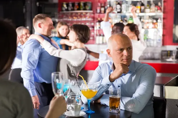 Why was the man stuck at the party?